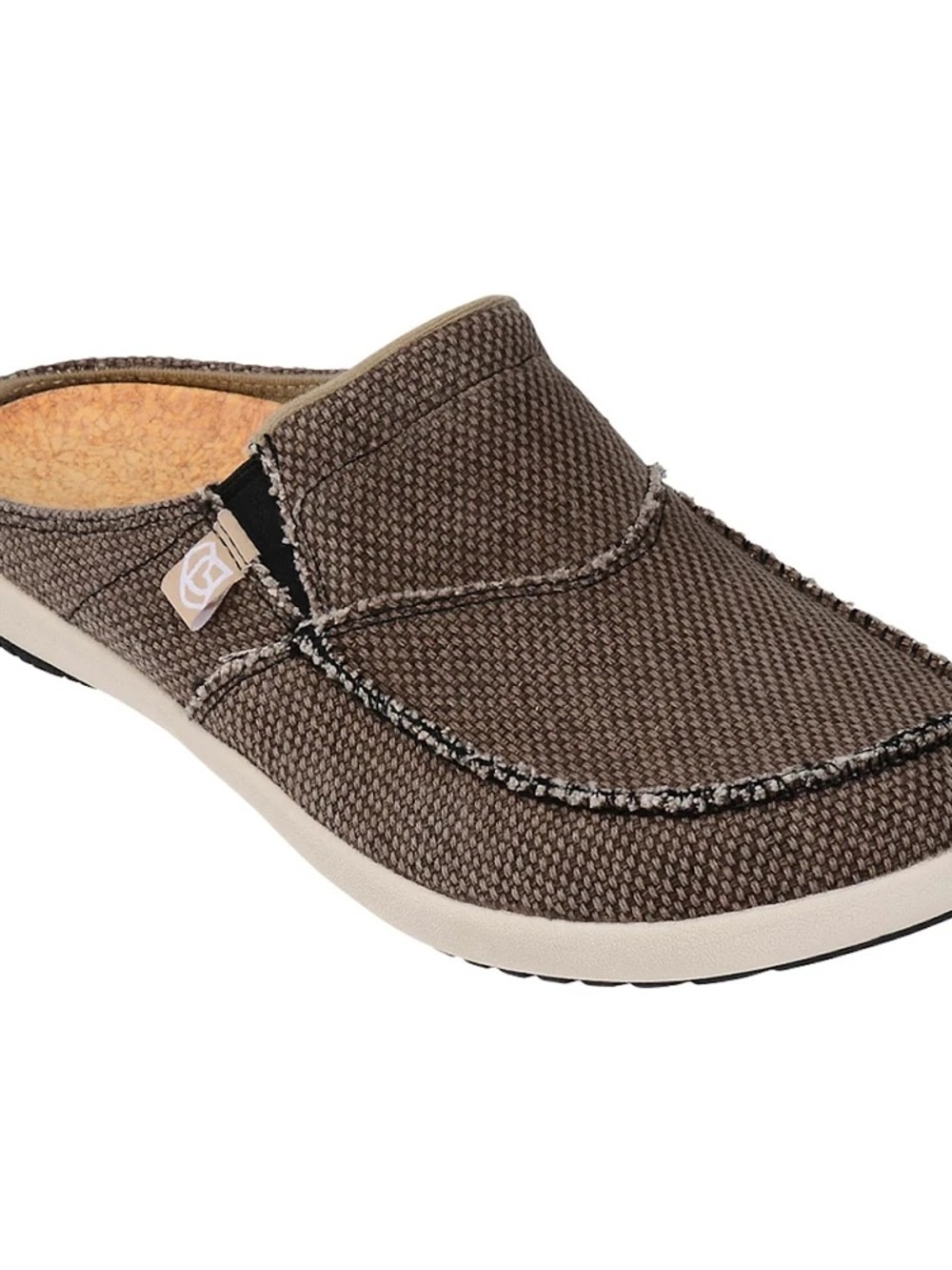 Men's Slip-On Casual Canvas Mule - Brown - Picture 3 of 7